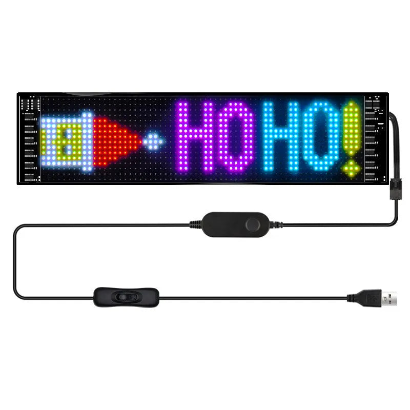 Flexible LED wireless soft screen with 37.2cm length and USB power for custom indoor scrolling display