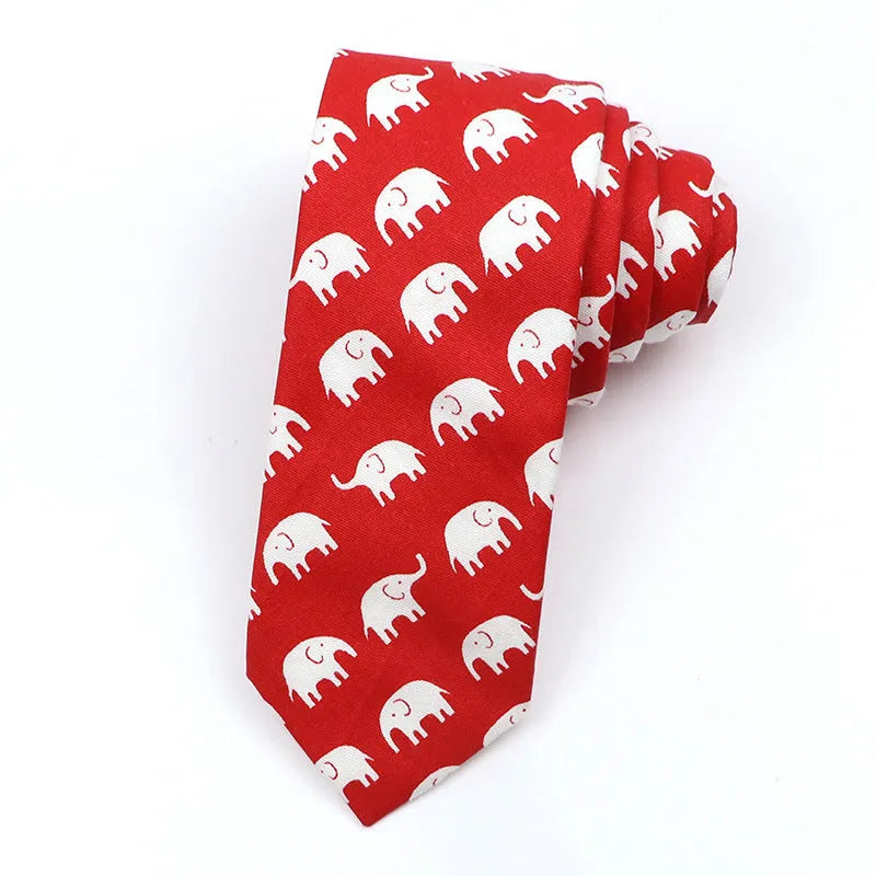 Korean style narrow men's cotton bow tie with a printed cartoon pattern, shown in colour GH21-01.
