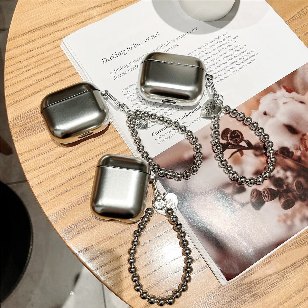 Matte electroplated TPU protective case for Apple AirPods charging case.