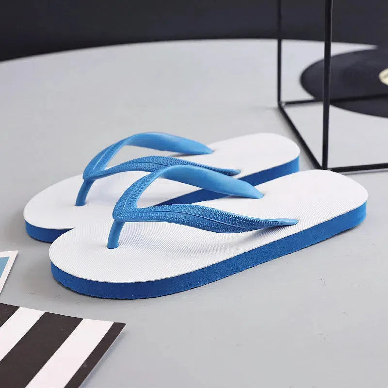 Casual rubber flip-flop with fish label on non-slip sole, shown in green colour.
