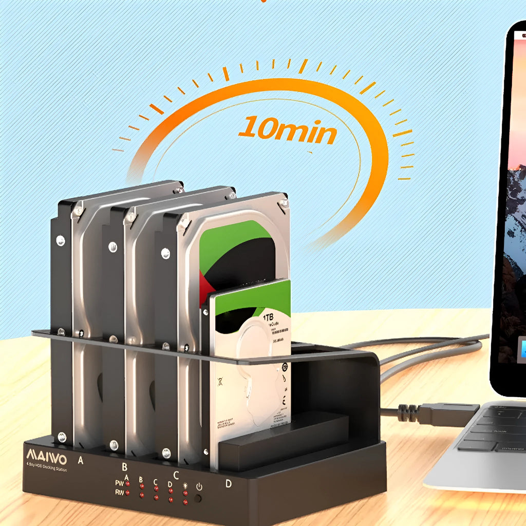 Four-bay external hard drive enclosure for 2.5 inch SATA drives