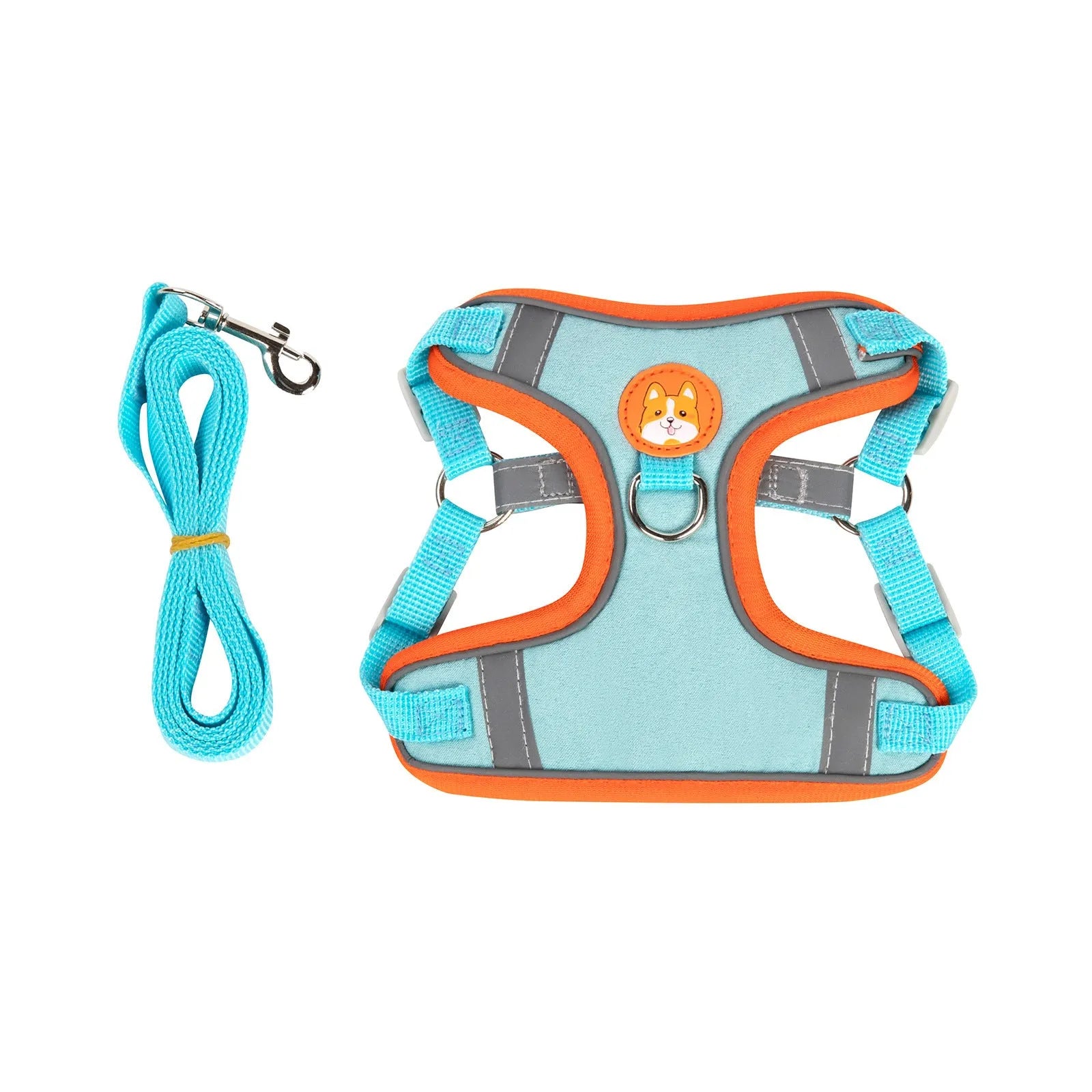 Adjustable dog haulage rope harness in six colours with anti-breaking safety feature
