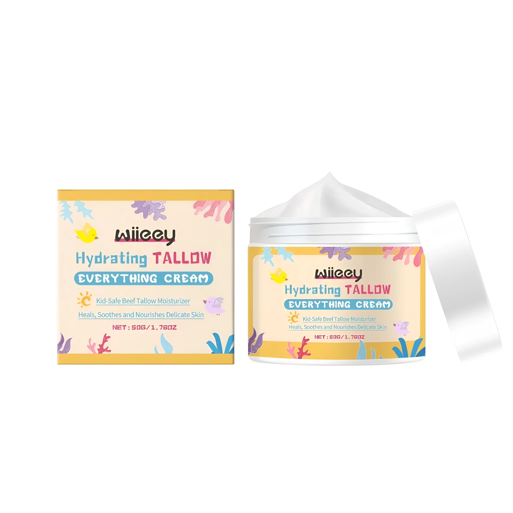 50g jar of shea butter moisturising cream with tallow hydration formula