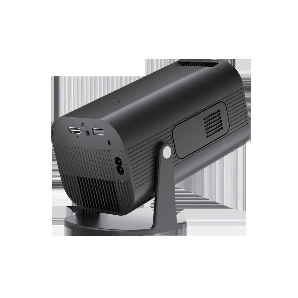 P330 portable mini projector in black or white showing compact design for mobile phone connectivity