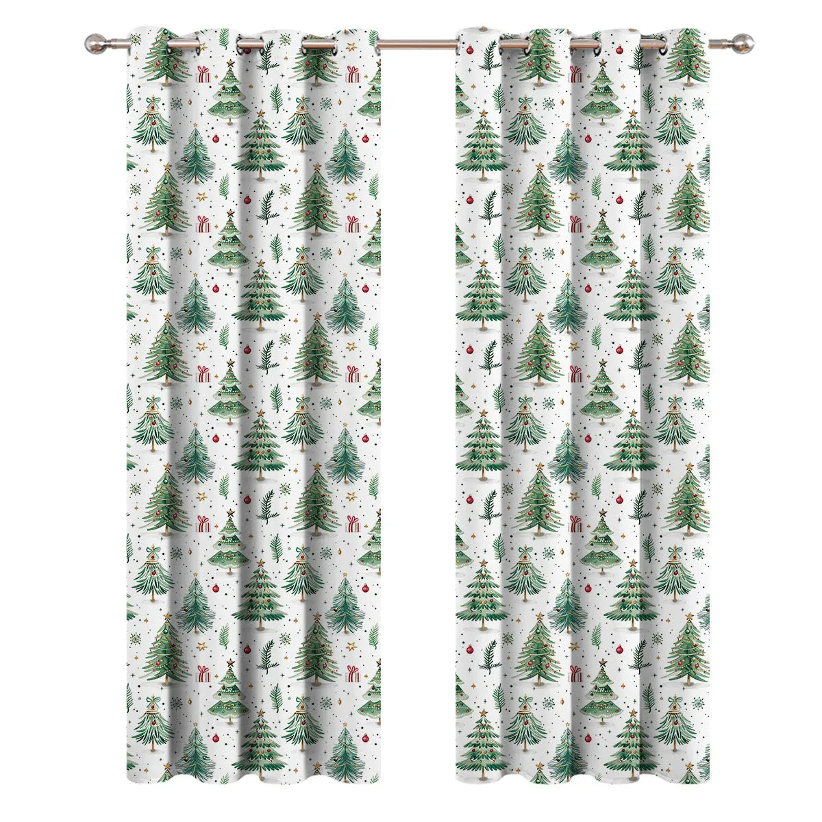 Christmas Forest colour punching curtain in polyester fabric showing modern simple design
