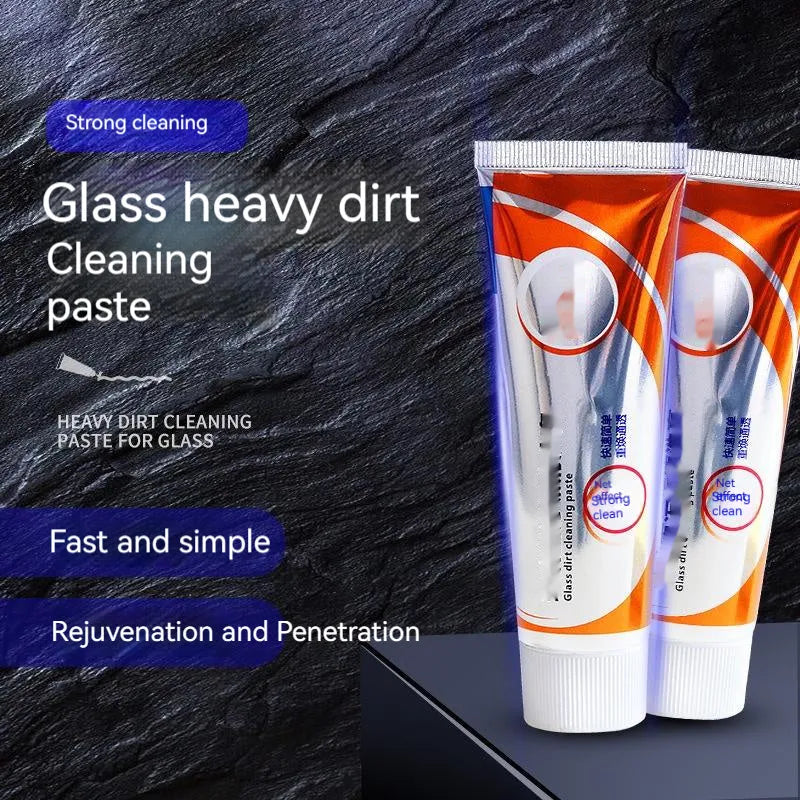 White 65ml bottle of car windshield cleaning paste for removing oil stains from glass.