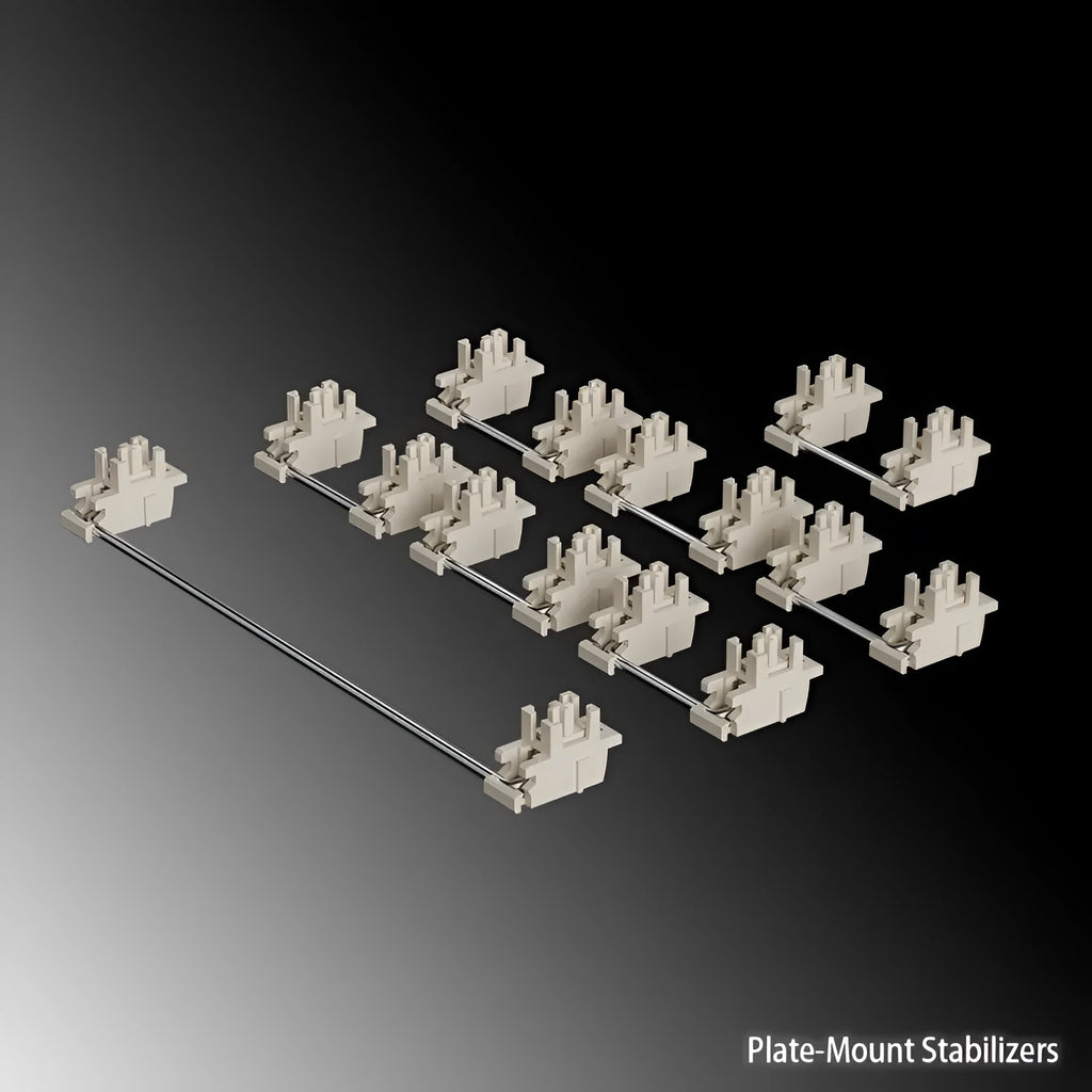 Mechanical keyboard stabiliser accessories with 4.3-inch display screen in black and milky white colours