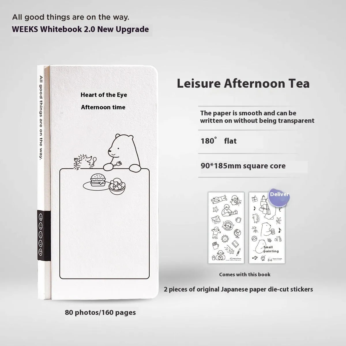 Simple style plaid journal book with paper cover and stickers in packaging