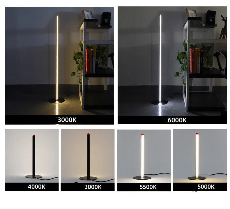 Vertical aluminium alloy floor lamp with modern simplicity design in three height options