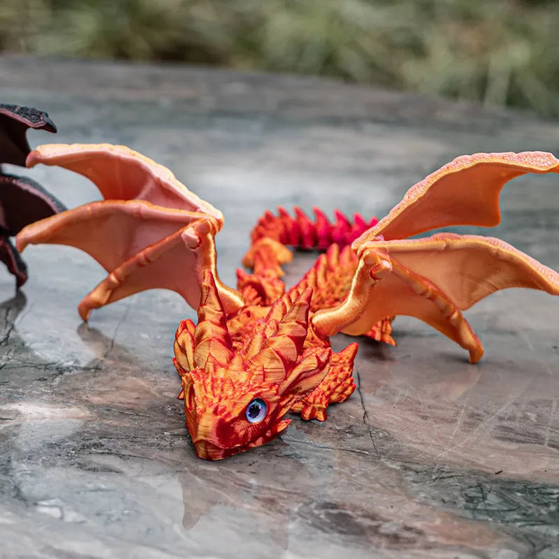 Printed flying dragon wings decoration toy in a selected colour, showing 25 cm size and detailed texture.