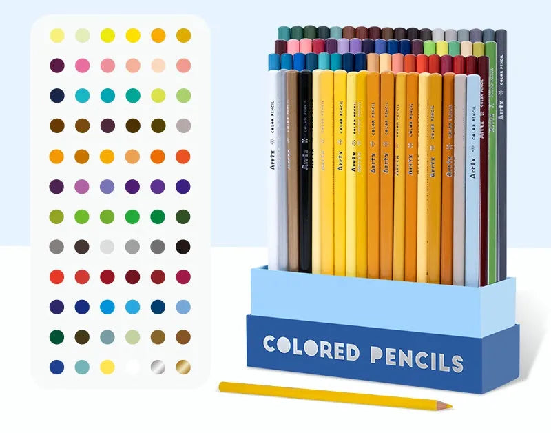 Art supplies colour pencil set with basswood penholder in boxed packaging, available in 72 or 126 colour options