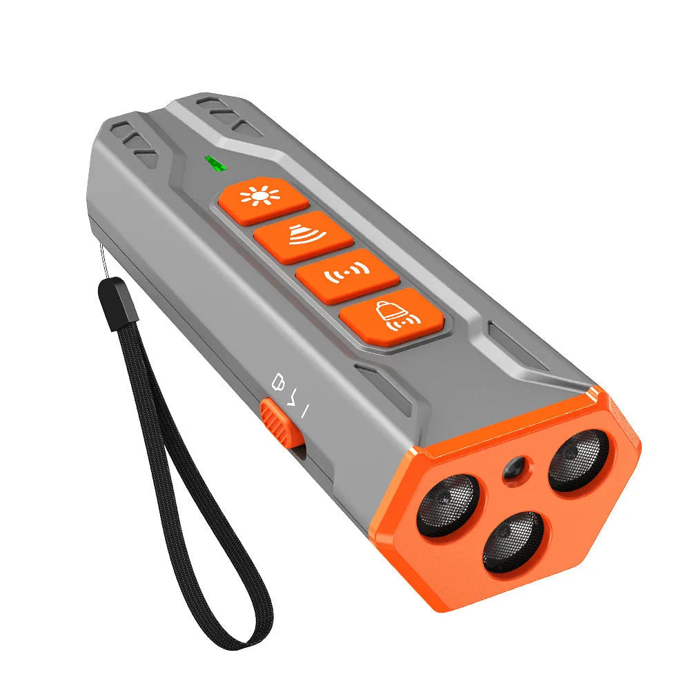 Three head ultrasonic pet trainer remote control in grey orange and black orange colour options