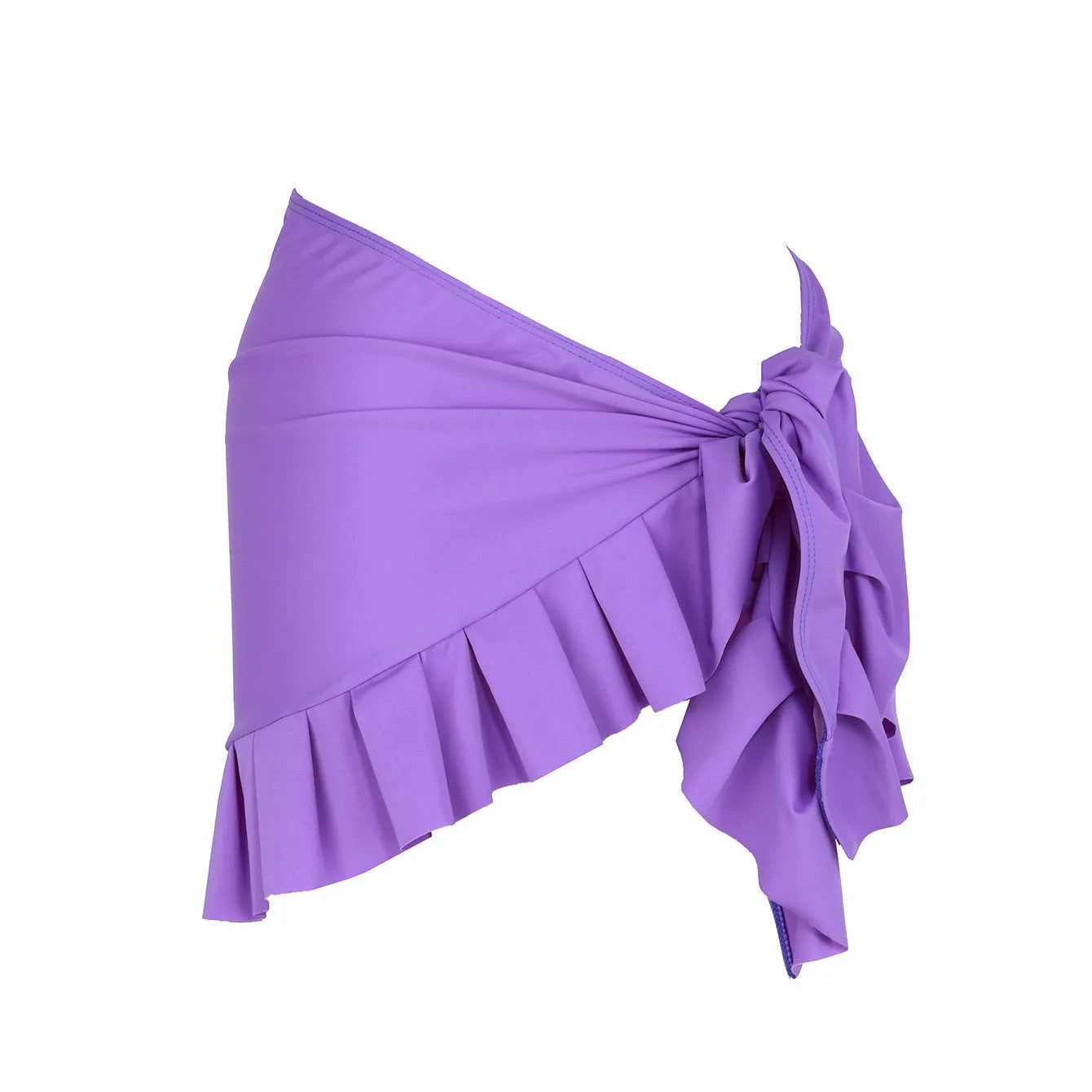 Women's single-shoulder suspender one-piece swimsuit with high waist design in solid colour