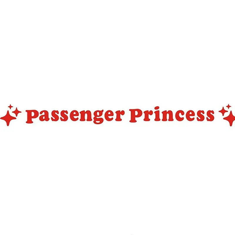 Passenger Princess rearview mirror decorative sticker in reflective colours, 12.5cm diameter
