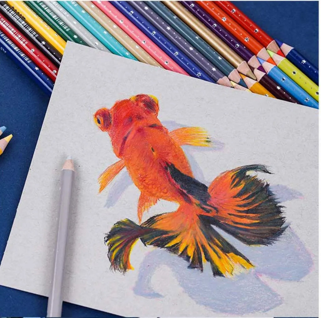 Art supplies colour pencil set with basswood penholder in boxed packaging, available in 72 or 126 colour options