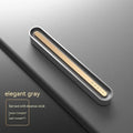Solid long strip car vent aromatherapy ornament in walnut and metallic grey colours with two sticks
