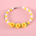 Colourful plastic pearl bead pet necklace for dogs and cats with adjustable sizing options