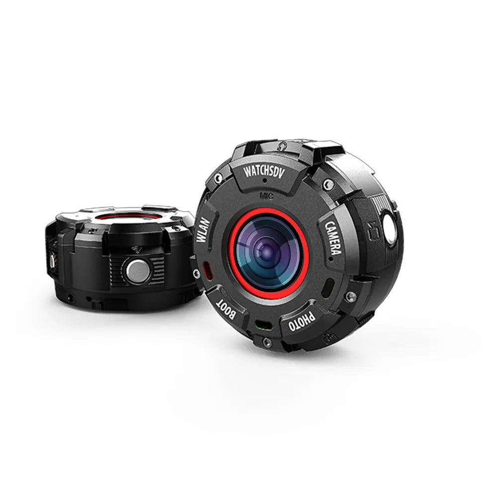 Black waterproof sports digital camera with compact design showing 290mm length