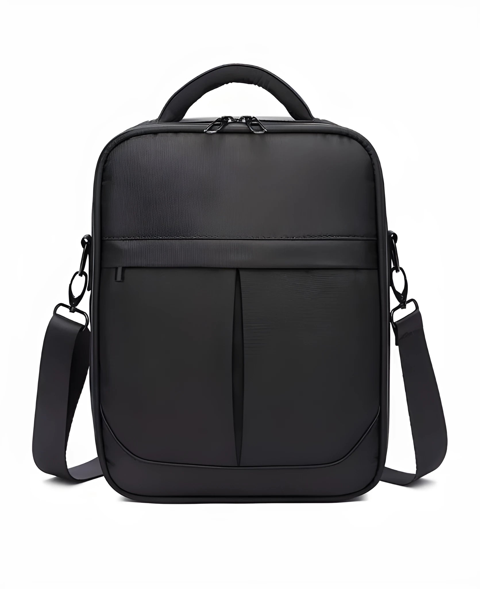 Black men's messenger shoulder bag made from Oxford fabric with dimensions 24x11x31cm