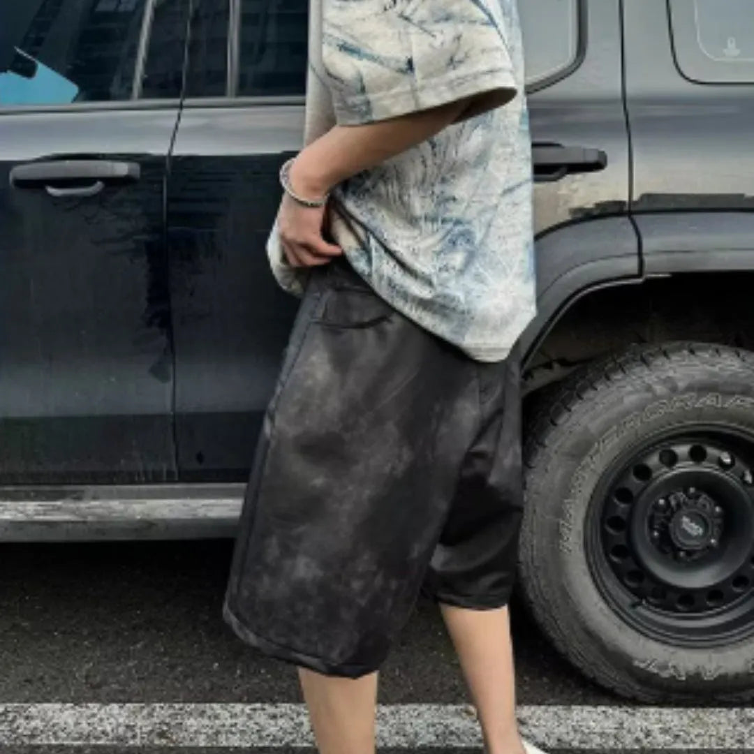 Korean-style loose fit T-shirt with head cover feature in solid colour