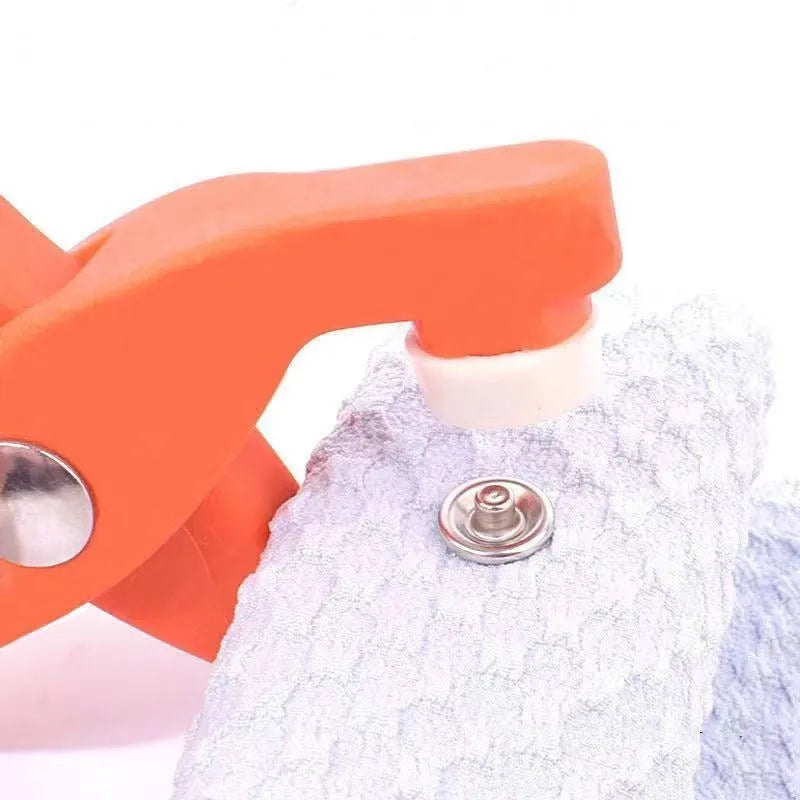 Square stainless steel five claw no sew button and application pliers for clothing