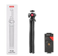Black octopus-style flexible tripod with mobile phone clip extended to 360mm length.
