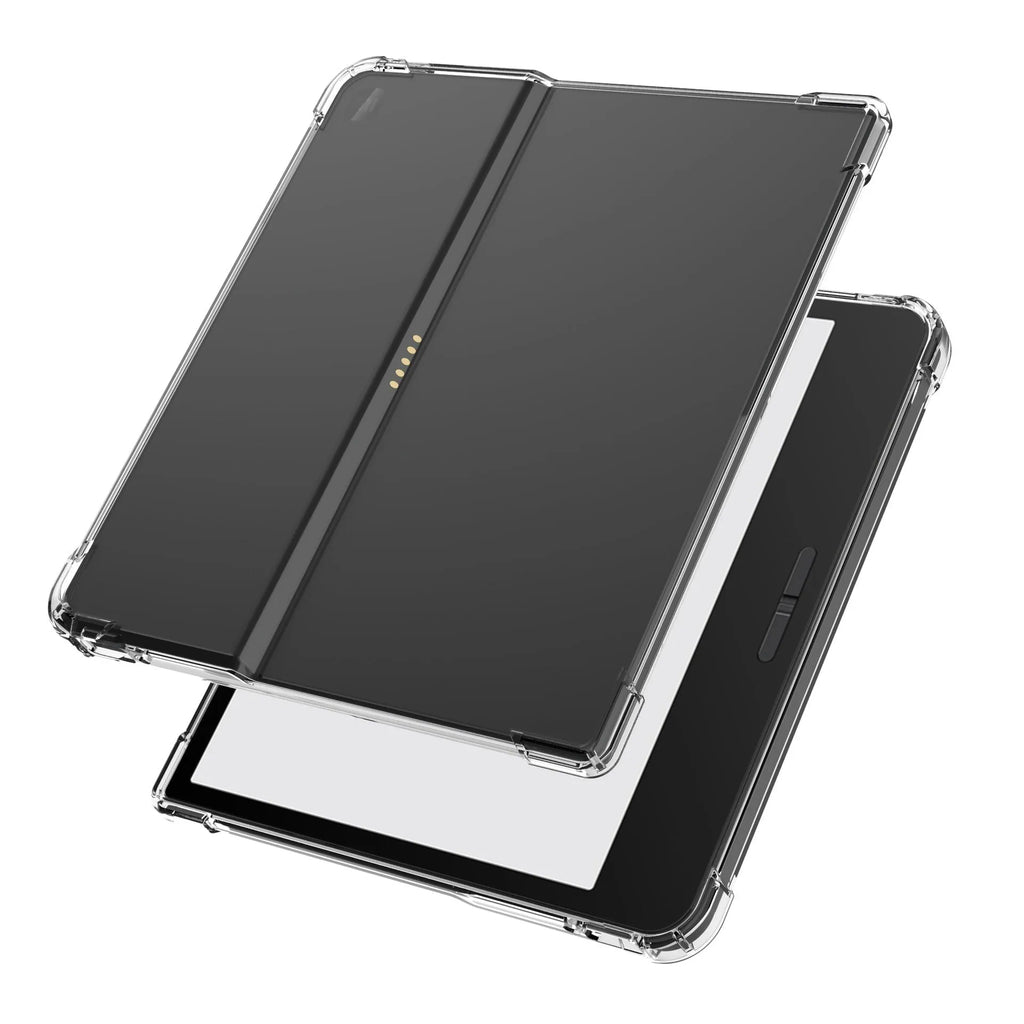 Transparent airbag phone case for a Xiaomi e-book device on a table.
