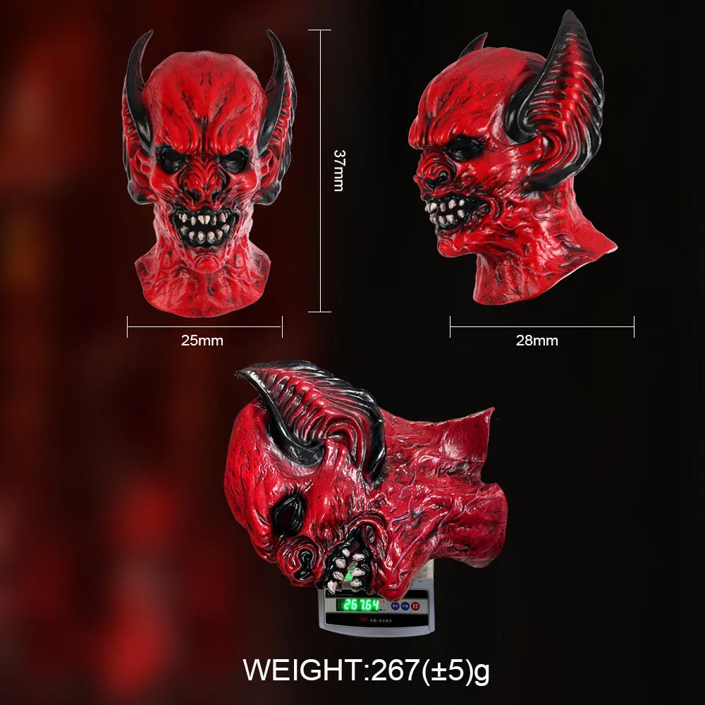 Red bat shaped party hood mask for horror costume dress up