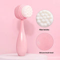 Facial brush set with coral fleece hair band and nylon bristle brush in multiple colour options
