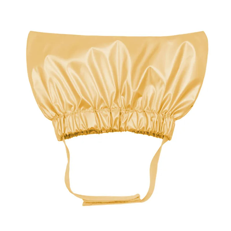 Adjustable ear-proof waterproof shower cap for cats and dogs in silver colour with non-woven fabric construction