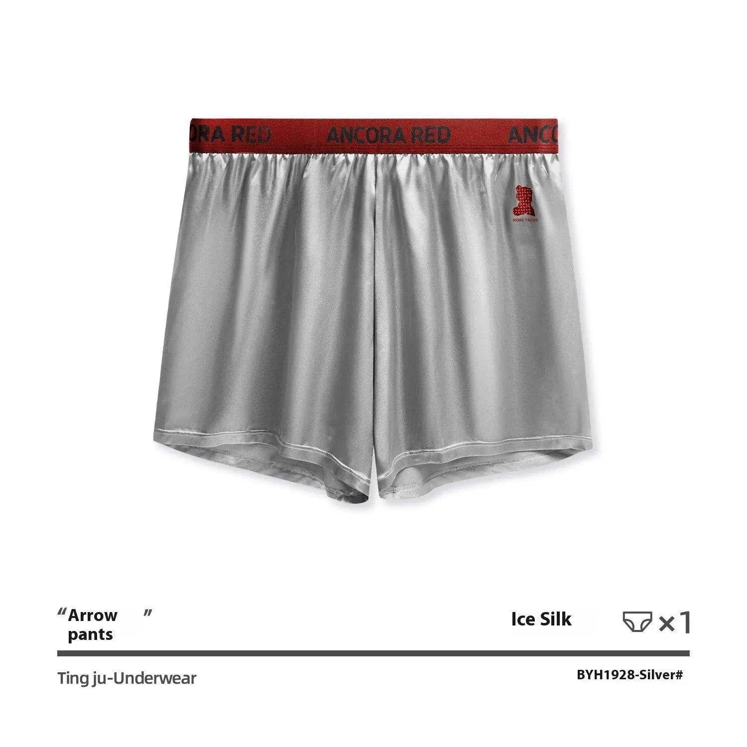 Men's solid colour boxer briefs in black, red, blue, silver, purple, and brown on a mid-waist fit.