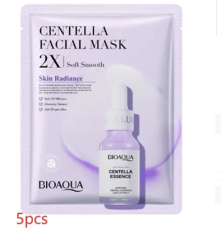 Single-use gel facial sheet mask in packaging, 30g collagen or hyaluronic acid formula.