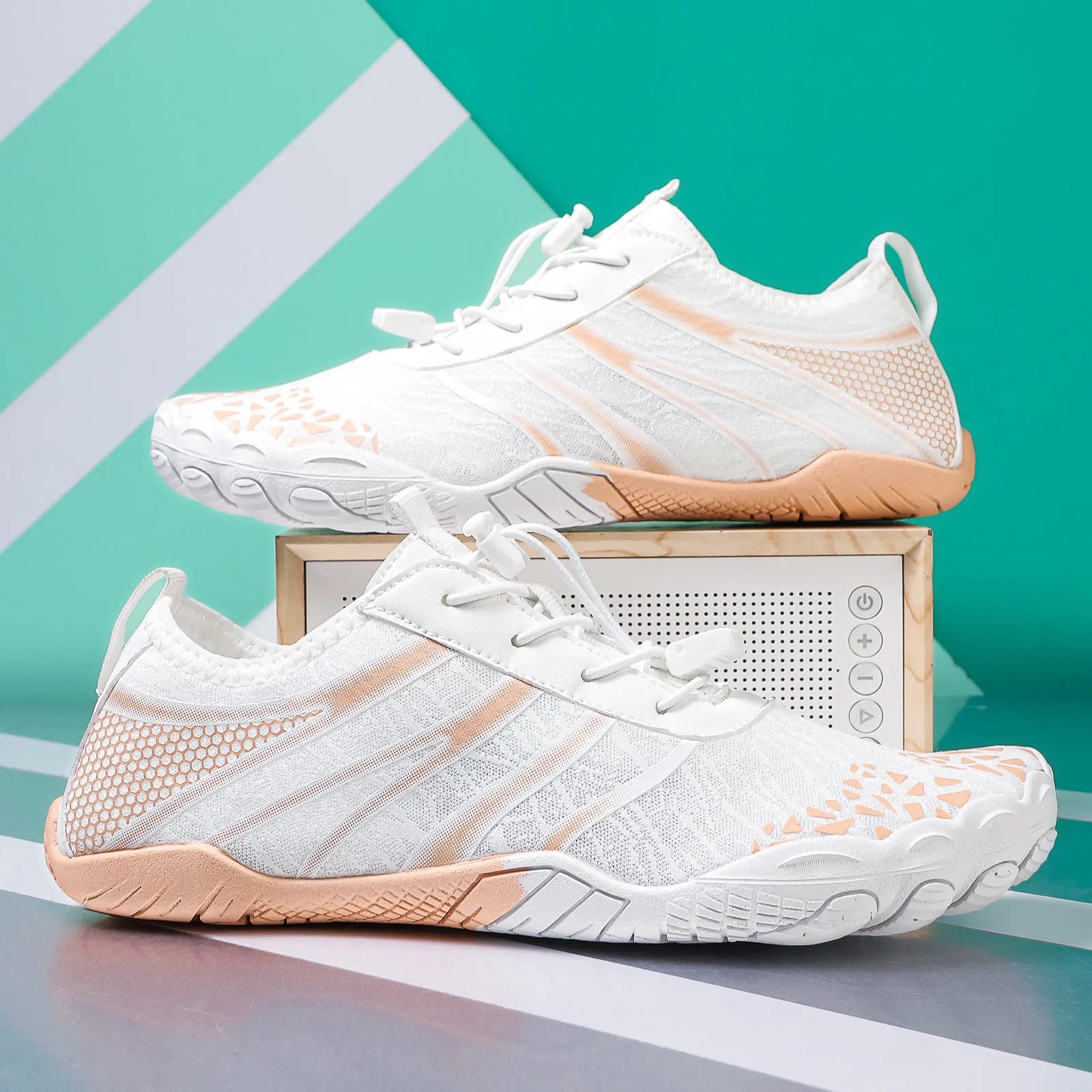 Beach running shoes with stretch Lycra fabric upper in multiple colour options for upstream sports