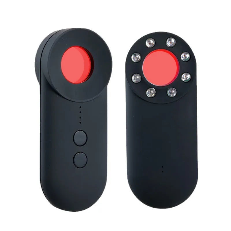 Black GPS detector measuring 93.8x38x14.5mm with micro USB port for signal and laser scanning