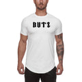 Mens plain cotton-spandex gym shirt for fitness training in army green, black and white colours