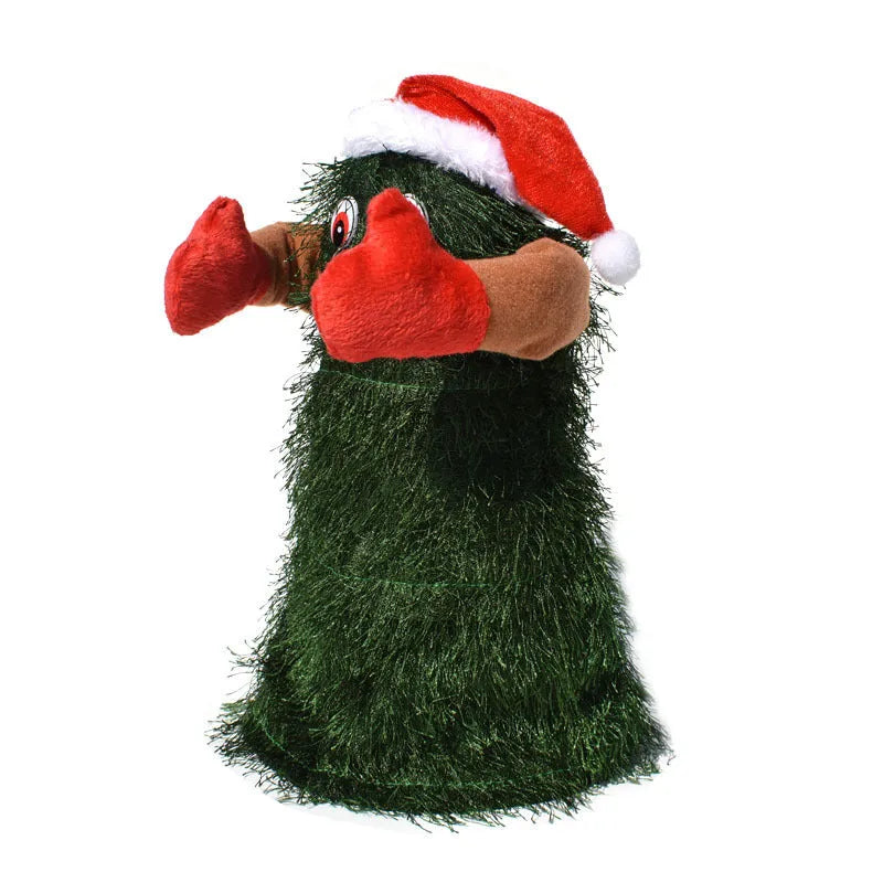 12 inch rotating dance music Christmas Santa toy with plastic and fabric construction