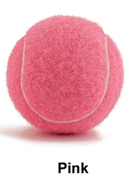 6.3cm rubber dog tennis ball in bright colours for bite-resistant fetch and training