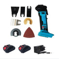 Metal rechargeable brushless lithium battery trimming machine body with dual charger and accessories in plastic box