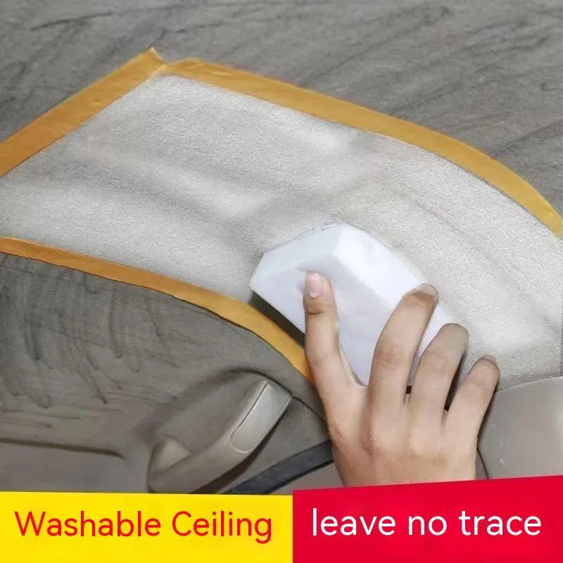 Fabric roof foam cleaner bottles with towel and sponge wipes for interior ceiling cleaning