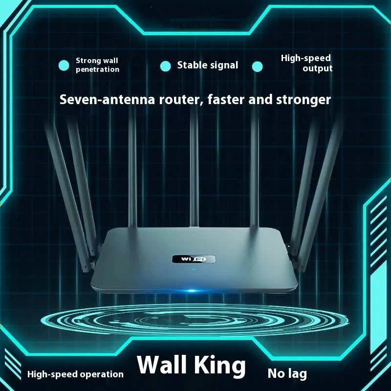 White dual-band 5G router with multiple adjustable antennas for whole-house Wi-Fi coverage