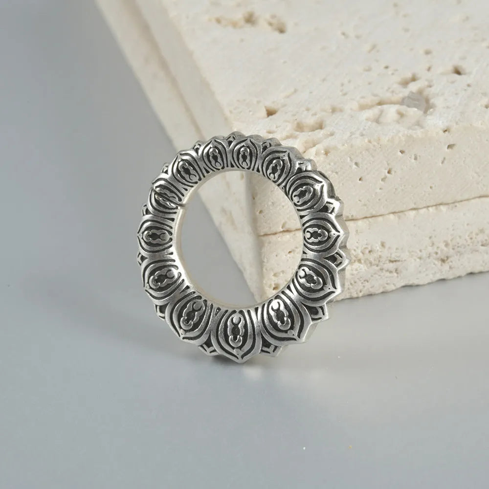 Retro heart-shaped or lotus magnetic earrings in antique silver or ancient gold finish