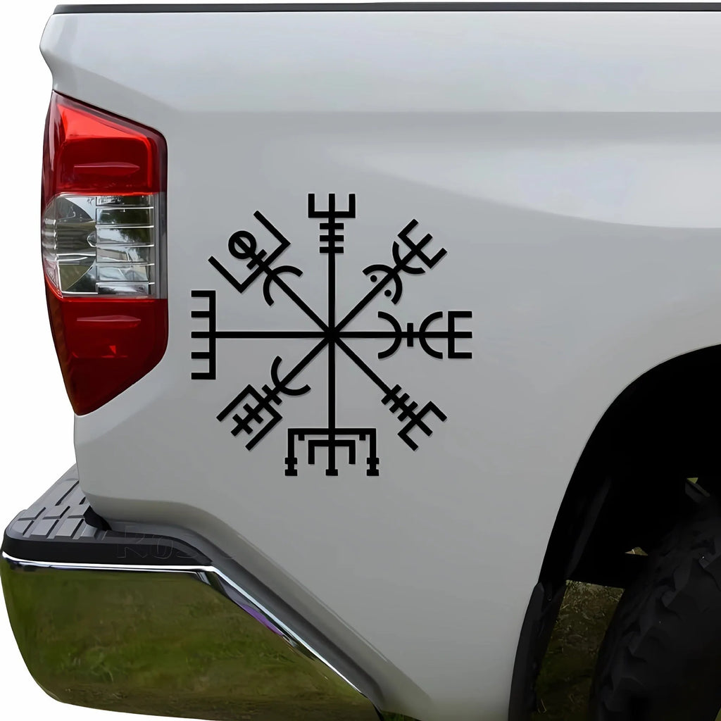 Square 13cm vegetarian no charm vinyl car and notebook sticker on white background.