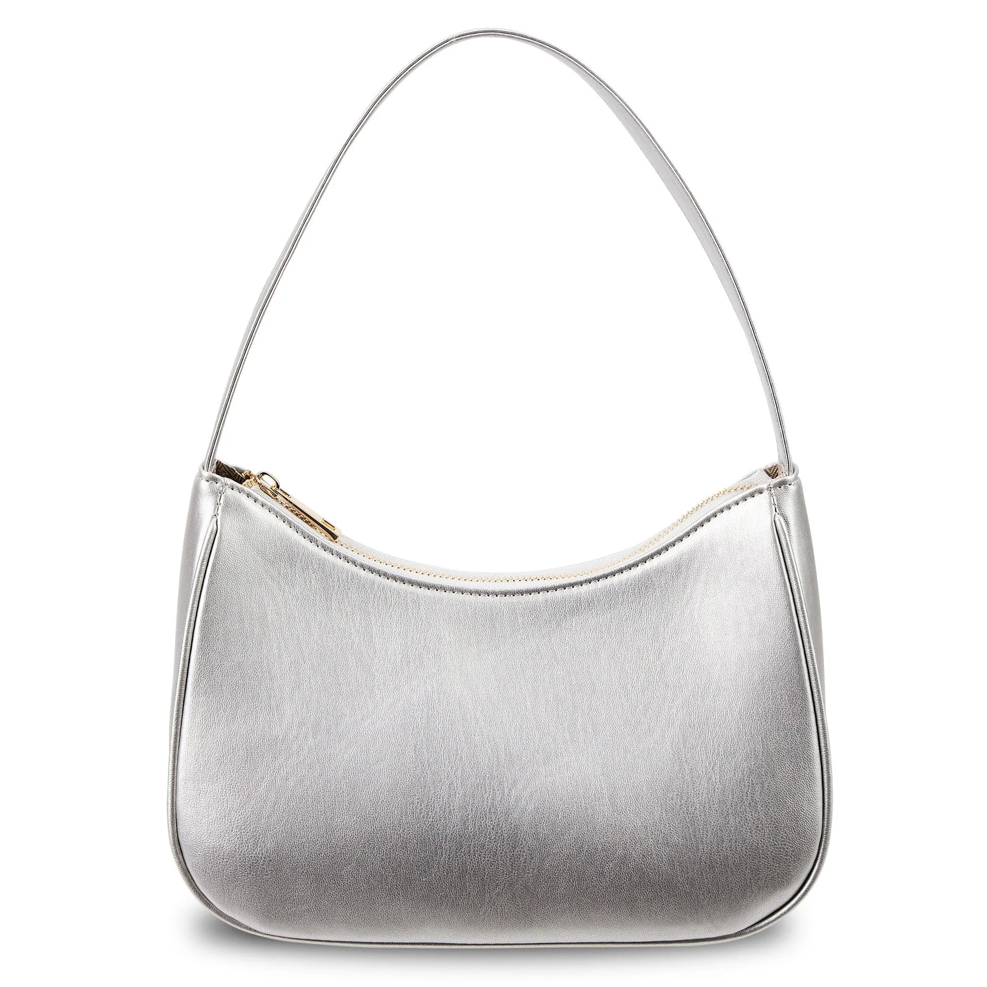 Retro-style waterproof PU shoulder bag in multiple colour options including apricot and glitter