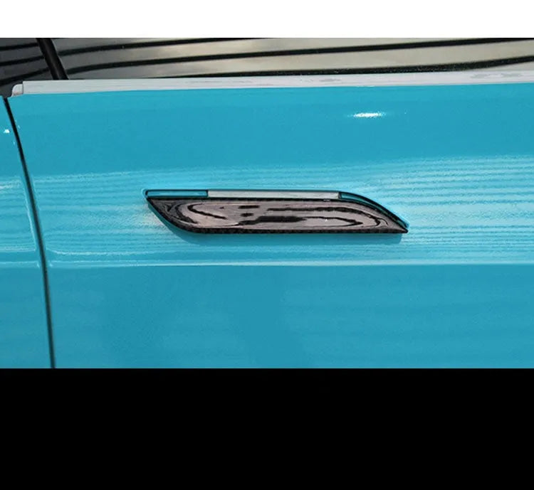 Carbon fibre door handle protection patches for Tesla Model S with self-adhesive backing