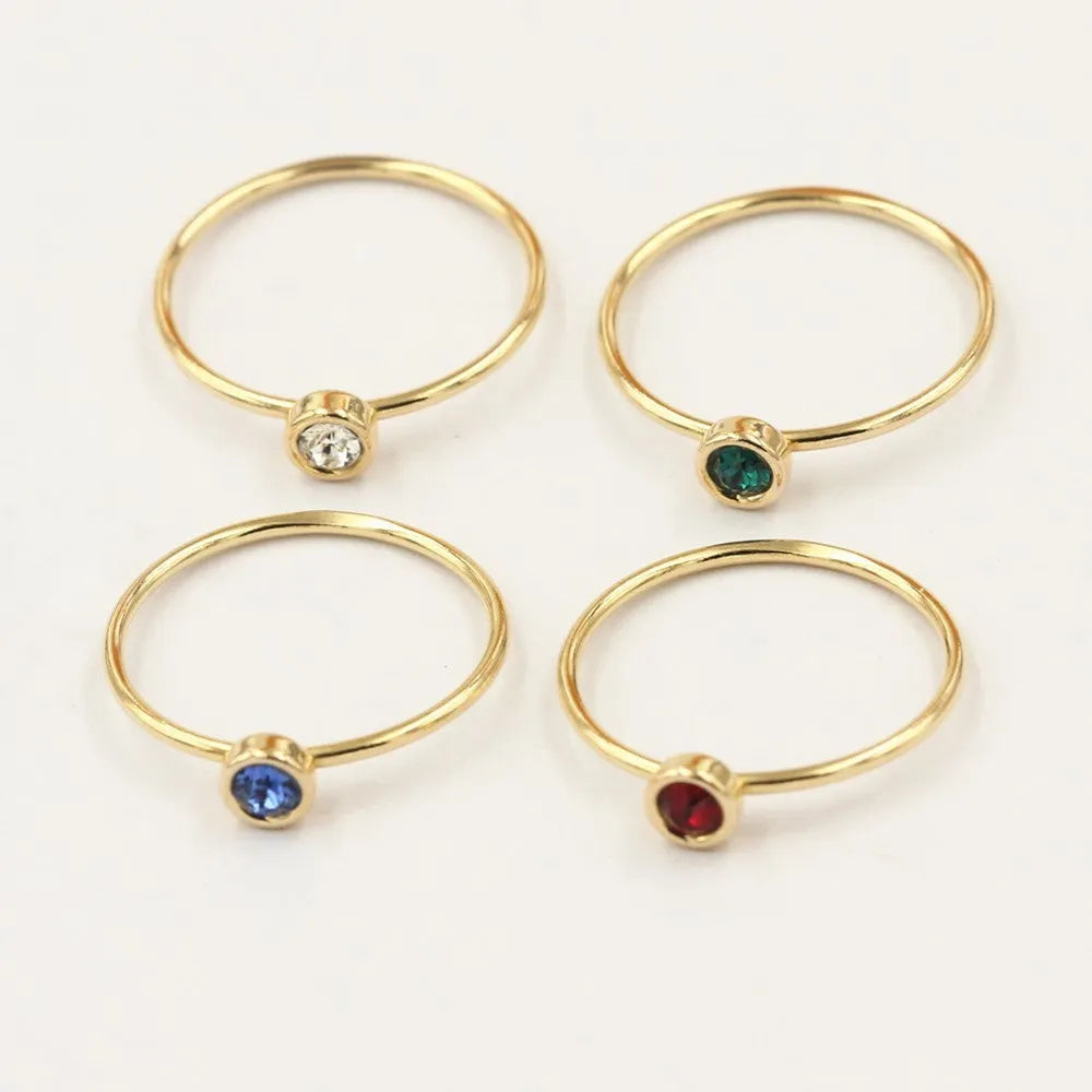 14K gilded copper DIY knuckle ring in choice of four zircon colours and five US sizes