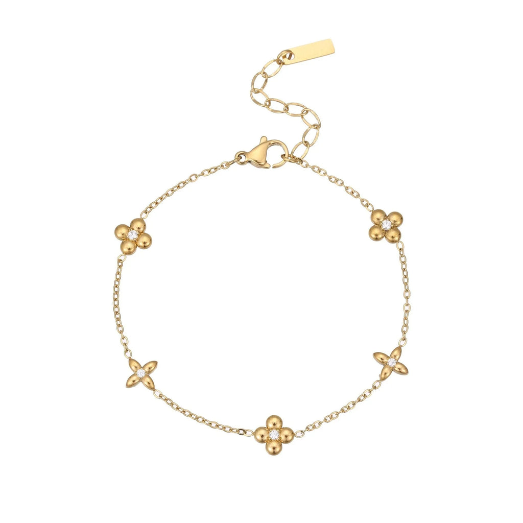 Gold plated stainless steel bracelet with geometric star pendant, women's office jewellery