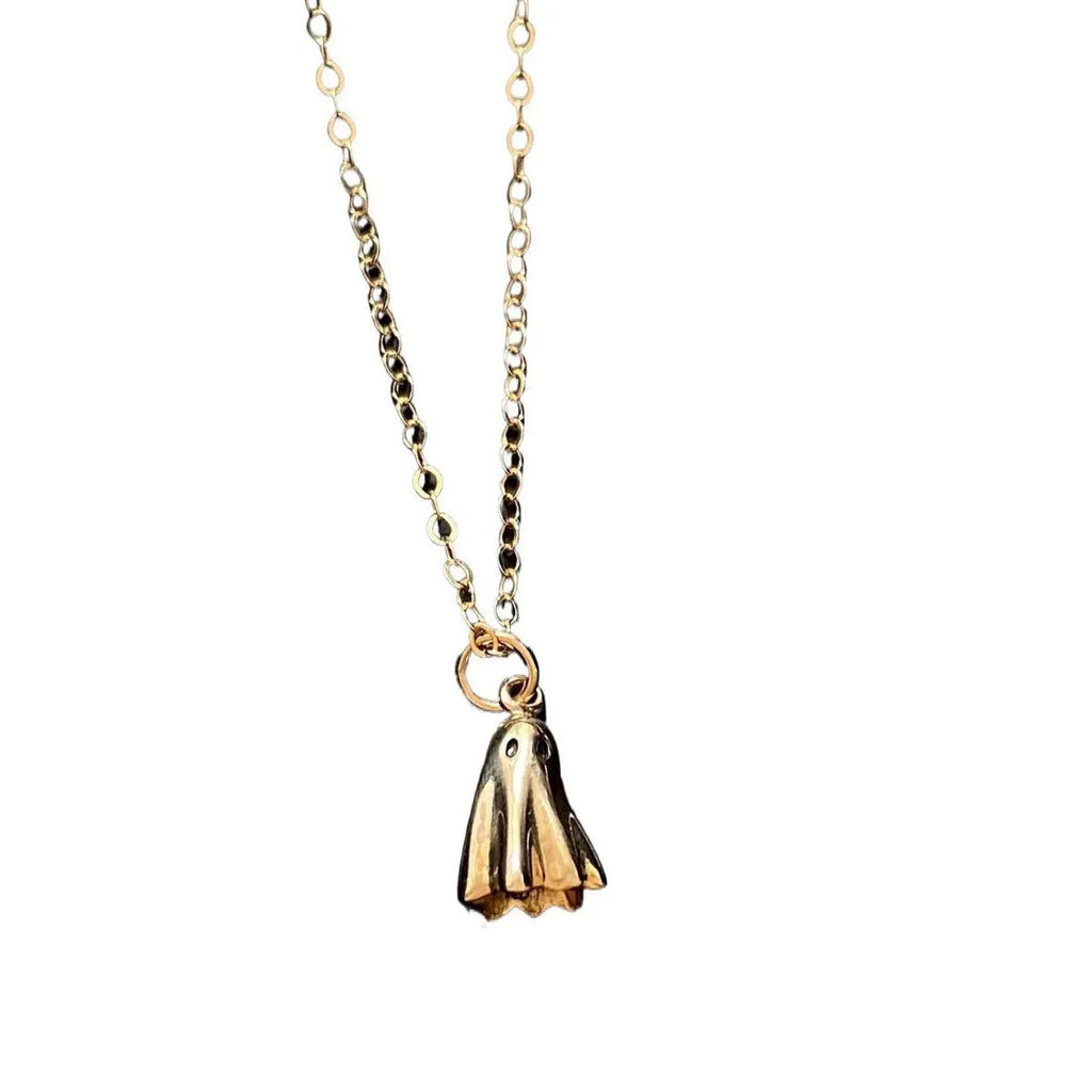 Ghost pendant necklace with stainless steel chain and titanium steel electroplated pendant