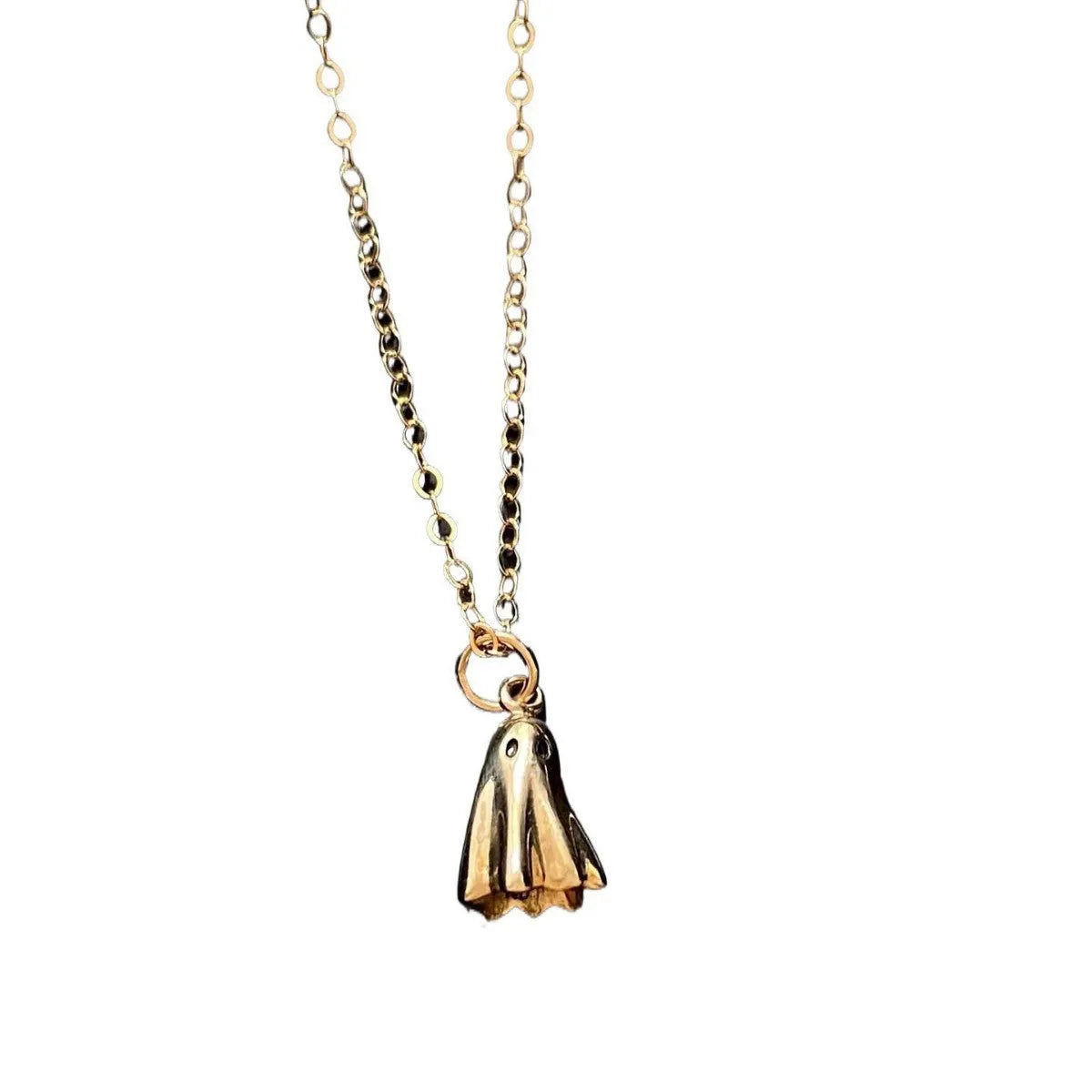 Ghost pendant necklace with stainless steel chain and titanium steel electroplated pendant