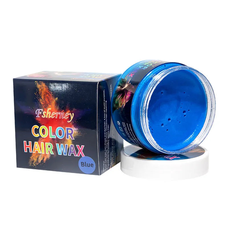 120g hair styling clay in multiple colours including blue, green, purple and rose red