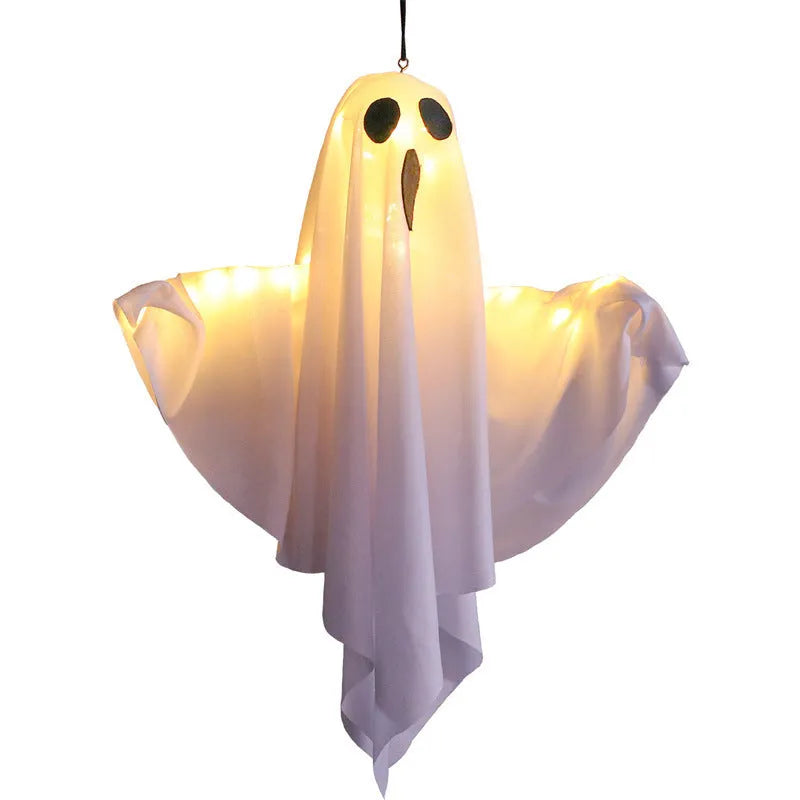 White ghost scream Halloween light with cloth construction for indoor party decoration